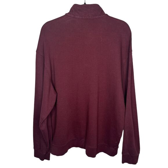 Roundtree & Yorke Men's XL Burgundy Quarter-Zip Pullover Sweater - Picture 3 of 6